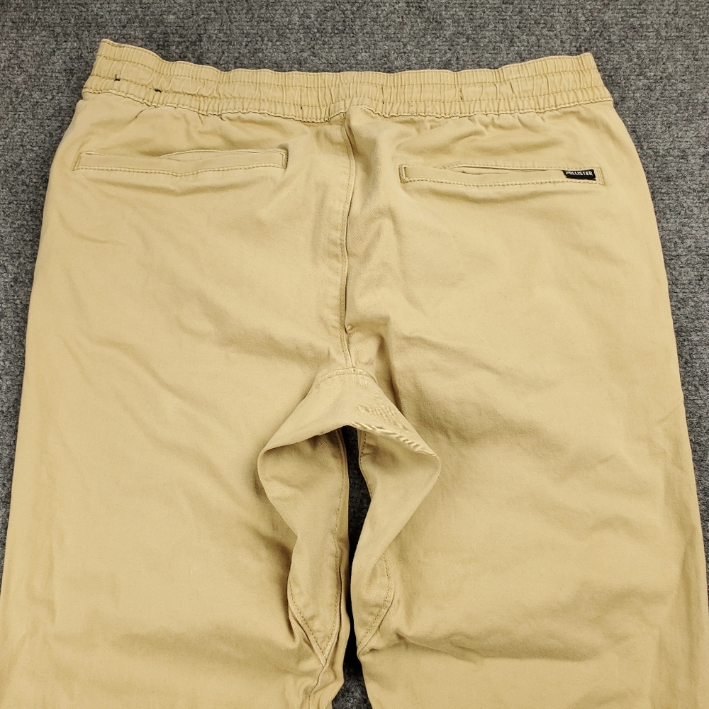 Hollister Skinny Jogger Pants Mens Medium Advanced Stretch Khaki Beige Cuffed - Picture 6 of 8